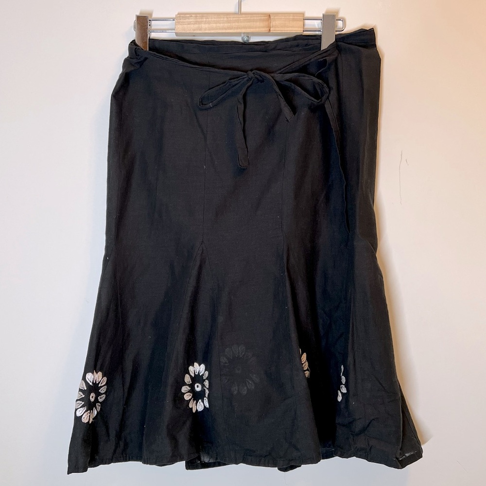 Black Sarong with white flowers
